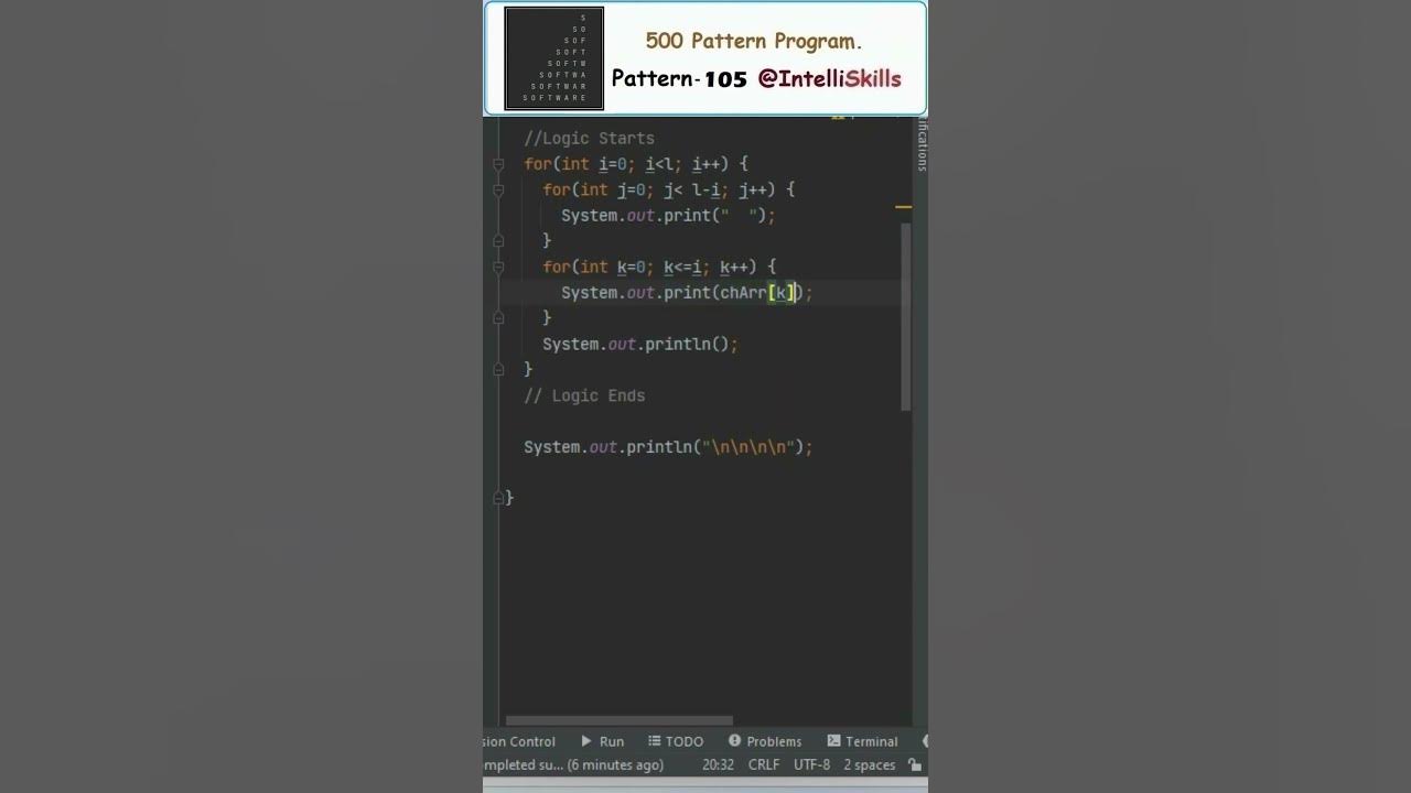 Java Pattern-105 | 500 Java Pattern Programs #shorts #java #coding # ...