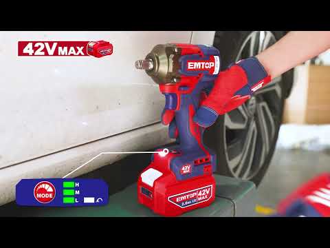 Гайковерт аккумуляторный ударный EMTOP ECIWL42461 (42461), видео 1