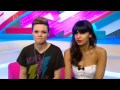 Jameela Jamil nice white panty triangle up skirt