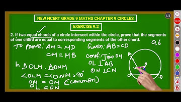 NEW NCERT GRADE 9 MATHS CHAPTER 9 CIRCLES EXERCISE 9.2 Q.NO 2 IN TAMIL
