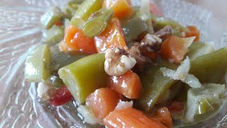 makdoos loobya, Lebanese green beans with carrot, garlic, walnuts & well pepper, مكدوس اللوبيا