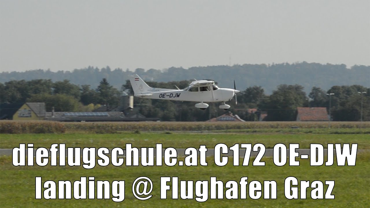 dieflugschule.at Cessna 172 landing @ Flughafen Graz | OE-DJW