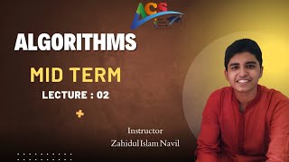 Algorithms I Lecture 02 I Sorting and searching I Zahidul IslamI AIUB Course Solution I ACS I AIUB I Selection Sort Algorithm Bangla Tutorial Aiub Solution