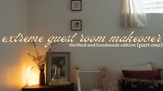 turning my dingy basement into a whimsical, cozy guest room