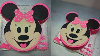 Minnie Mouse Face Cake 🐭 | Fondant Cake | CakesbySamira
