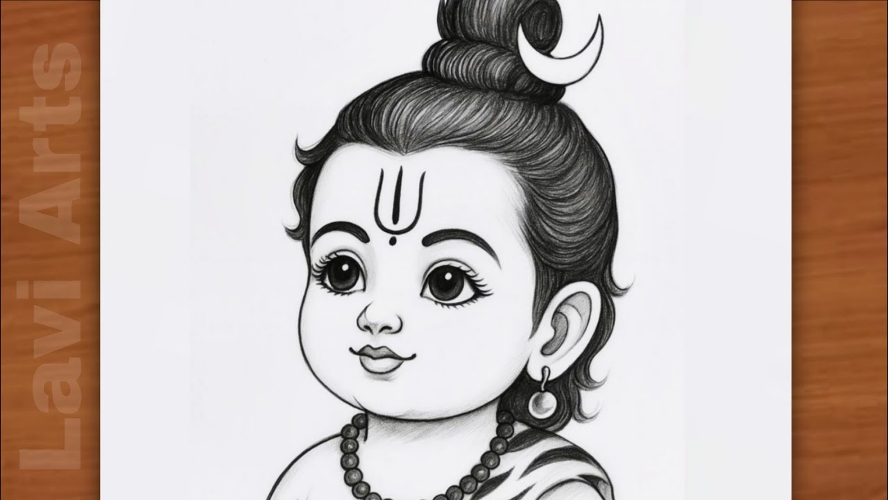 How to draw Cute lord shiva | Mahadev Drawing Pencil | Drawing image | Chitra | Acchi acchi drawing