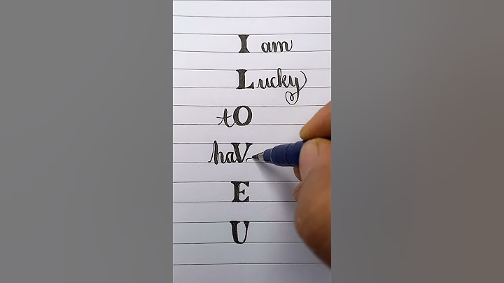 'I LOVE U' calligraphy writing.