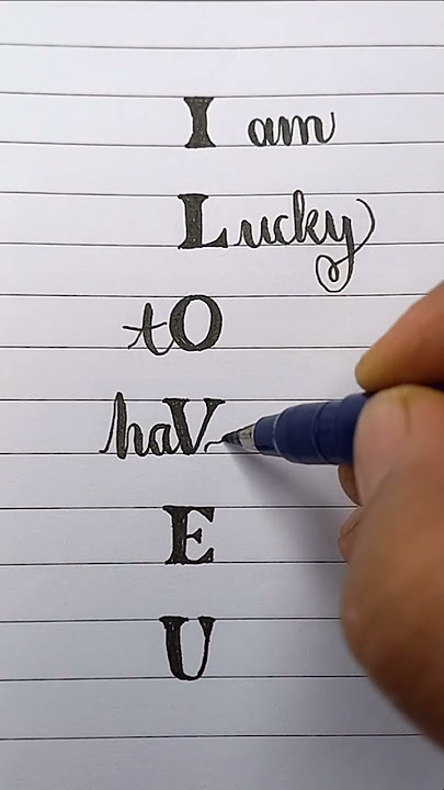 'I LOVE U' calligraphy writing.