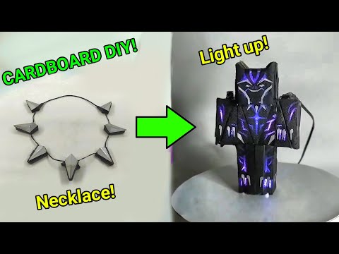 Necklace turn into Black Panther - vibranium energy - Cardboard Diy - Black Panther2018 infinity war