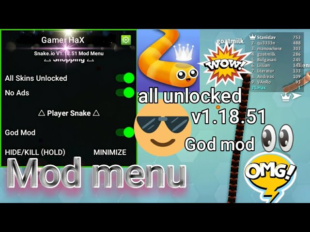 Slither.io MOD APK v1.8.5 (Unlimited Money, Health, God MODE)