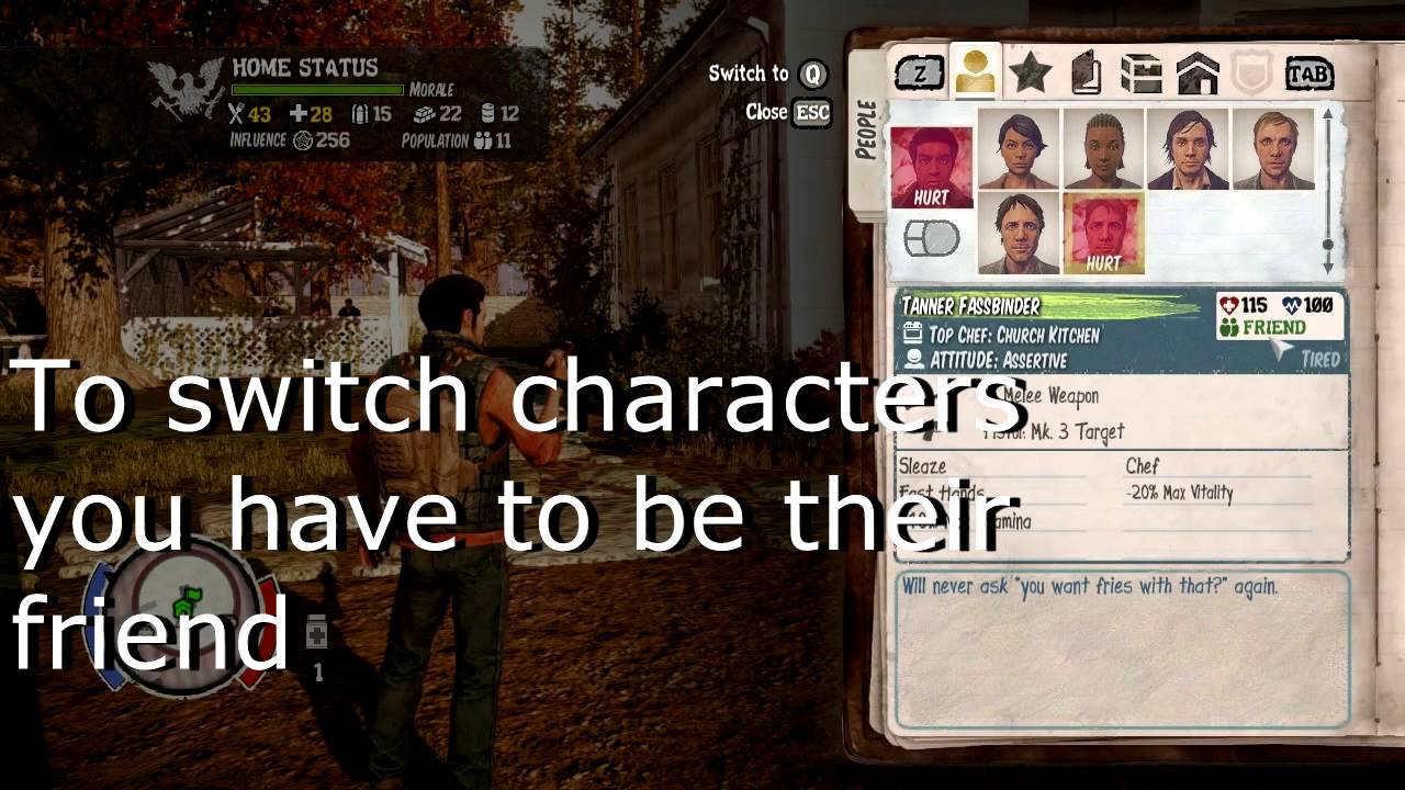 How To Switch Characters In State Of Decay