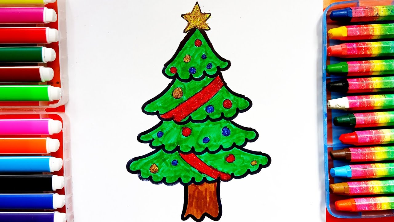 Easy Christmas Tree Drawing for Kids 🎄 | Step by Step