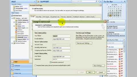Outlook 2007 IMAP Configuration for cfaith Webmail