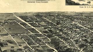 Davenport Iowa 1888 Panoramic Bird's Eye View Map 6895