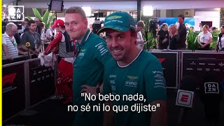 Fernando Alonso, con calambres y deshidratado tras la durísima carrera en Singapur de F1 | #CódigoF1