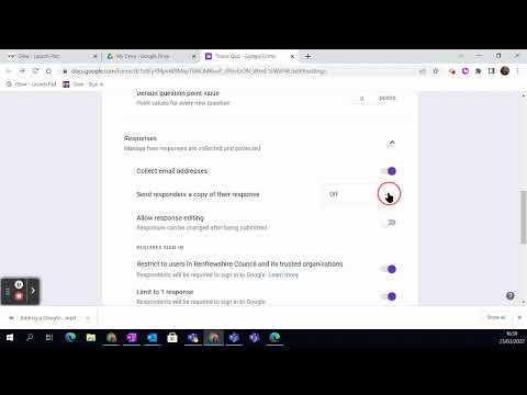 Adjusting Google Form Settings