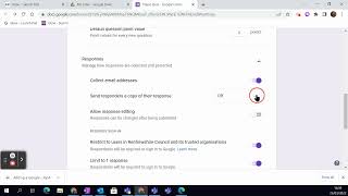 Adjusting Google Form Settings
