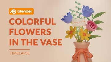 Colorful Flower In The Vase | Blender 2.93 Modelling Timelapse