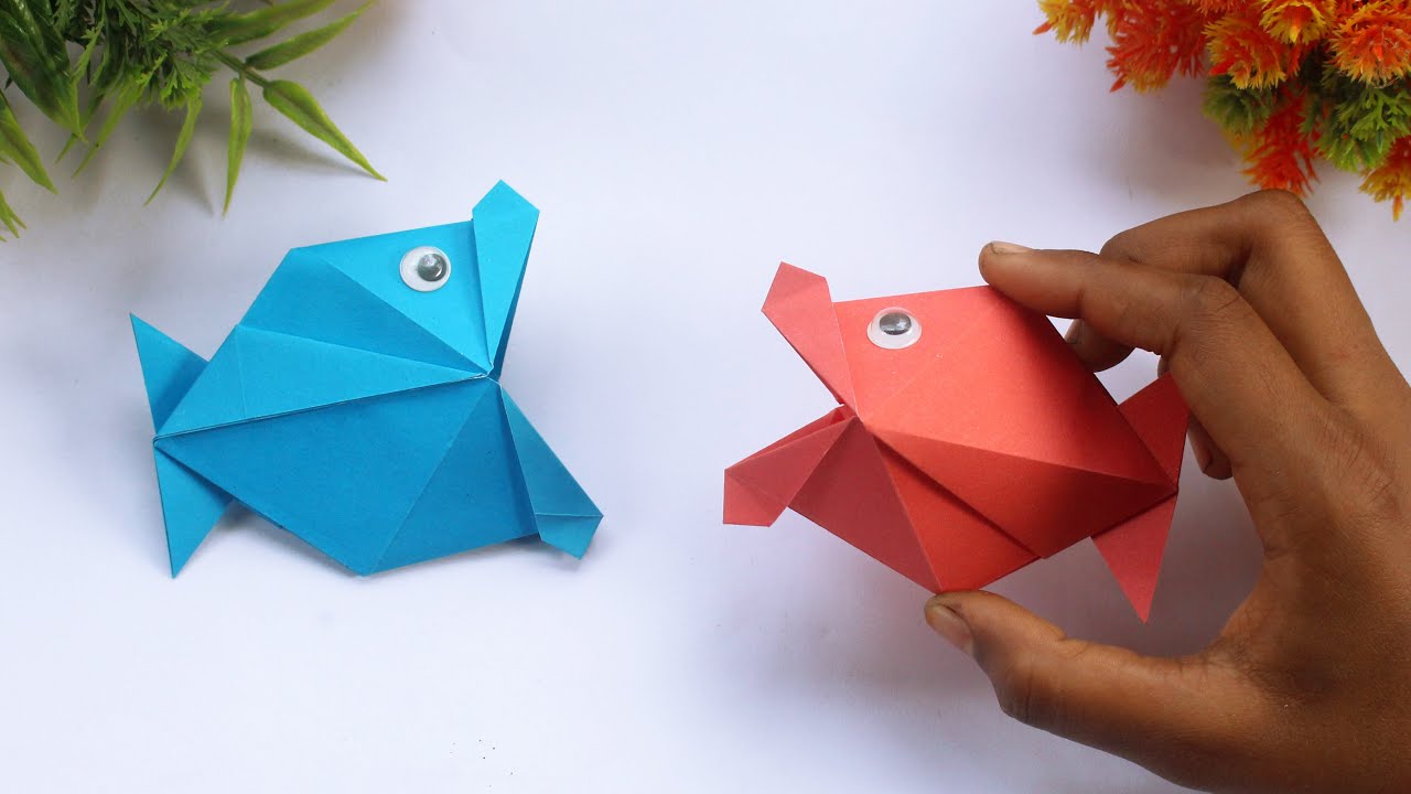 🐟 Cómo hacer un Pez de papel fácil y rápido - Origami fácil para niños y  adultos 