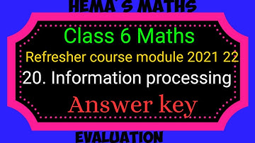 6th maths refresher course chapter 20 information processing  answer key