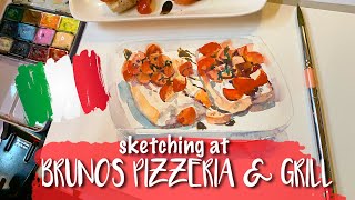 Sketching at Bruno's Pizzeria