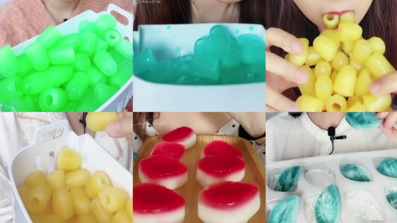 ASMR 🍧 mukbang satisfying [COLOR ICE CUBES 🧊| COLOR LEAF]😘 - YouTube