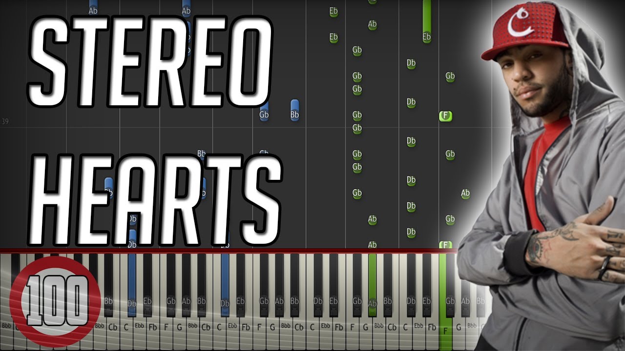 Gym Class Heroes - Stereo hearts Piano Tutorial [100% ...