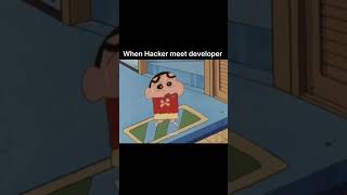 Famous when hacker meet developer #shinchan #shorts Wealth