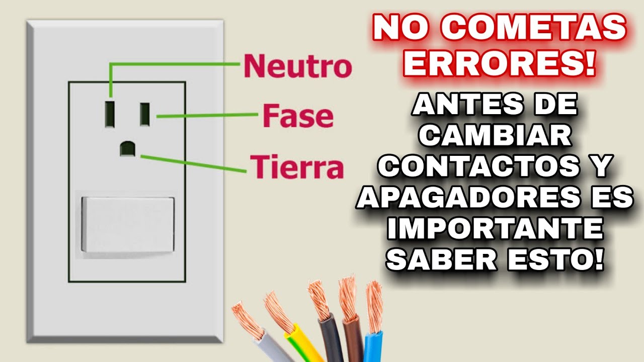 COMO IDENTIFICAR CABLES FASE, NEUTRO Y TIERRA DE CONTACTOS Y APAGADORES DE LUZ YouTube COMO IDENTIFICAR CABLES FASE, NEUTRO Y TIERRA DE CONTACTOS Y APAGADORES DE LUZ YouTube
