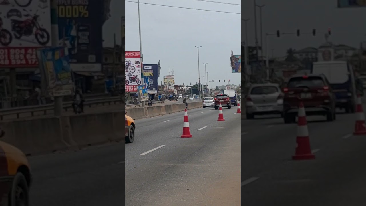 Stop jaywalking on the road,the motorbike almost knocked the guy down. 