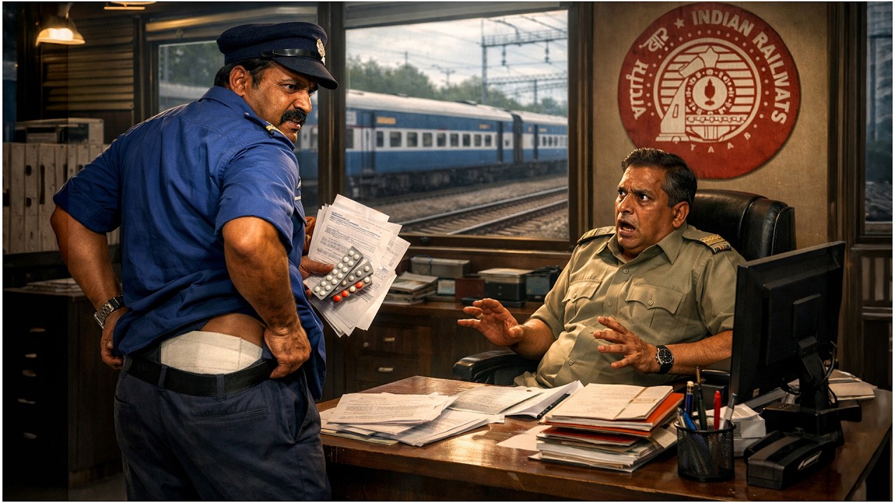 Denied Sick Leave: UP Train Driver Shows Surgery Wound in Protest