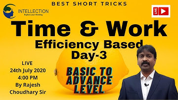 Time and Work | Efficiency based questions/Problems | Day 3(2020)
