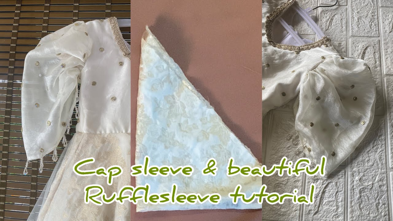 Ruffle sleeve cutting& stitching/cap sleeve tutorial - YouTube