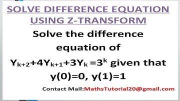 How to Solve Difference Equation by Using Z-Transform Examples In Tamil l M3 l Z-Transform