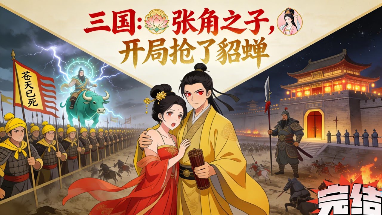 《三国：张角之子，开局抢了貂蝉》  在等到汉灵帝刘宏死后，张羽出兵掌控洛阳，走上了董卓之路！ 贫道大贤良师，请大汉赴死…… 貂蝉：大王，臣妾为您舞一曲吧……