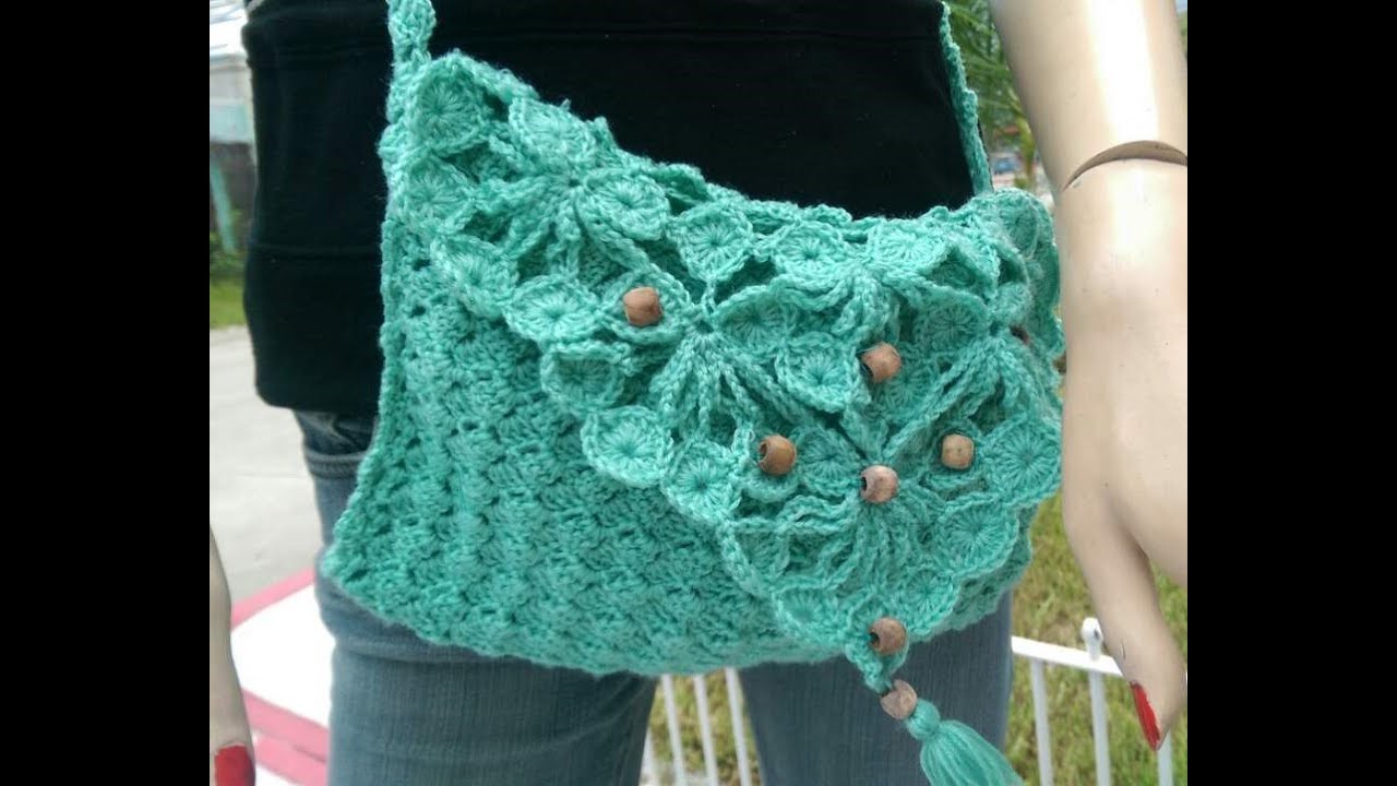 Como Tejer Bolso o Cartera en Crochet con Motivo Multiuso - YouTube