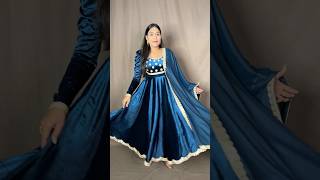 Party wear long gown cutting and Stitching/Winter special velvet gown design/Velvet dress￼ #shorts