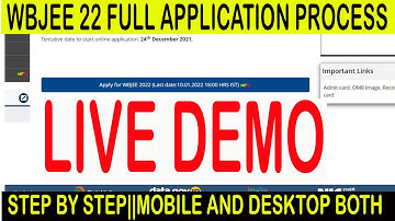 WBJEE  2022 FULL APPLICATION PROCESS ||FULL LIVE DEMO VIDEO||STEP BY STEP|MOBILE SE APPLICATION KARO