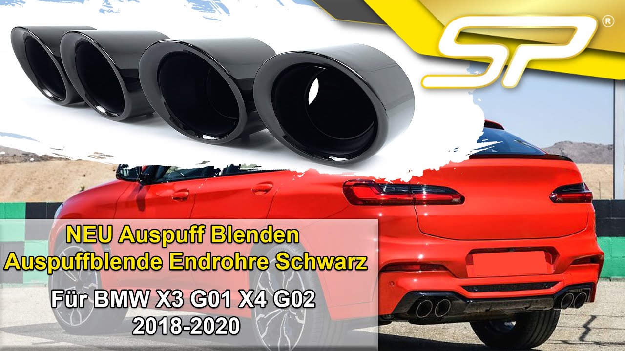 SpeedyParts.de - NEU Auspuff Blenden Auspuffblende Endrohre Schwarz für BMW  X3 G01 X4 G02 2018-2020 