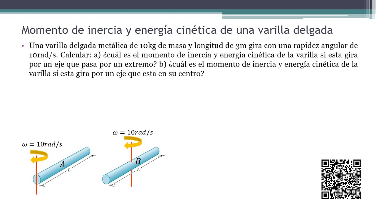 ENERGIA CINÉTICA ROTACIONAL Y MOMENTO DE INERCIA DE UNA VARILLA DELGADA