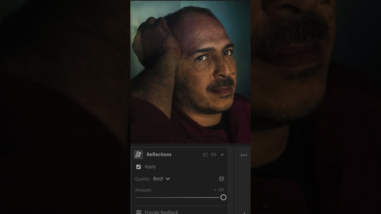 Remove reflections in Adobe Lightroom with distraction removal
