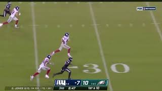 Daniel Jones Trips on 80 Yard RUN|Giants vs Eagles|NFL Week 7