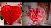 How to make paper honeycomb heart - DIY Valentine's day craft - YouTube