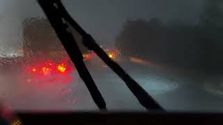 ASMR Relaxing Truck Driving in a Rain Storm at Night in Atlanta