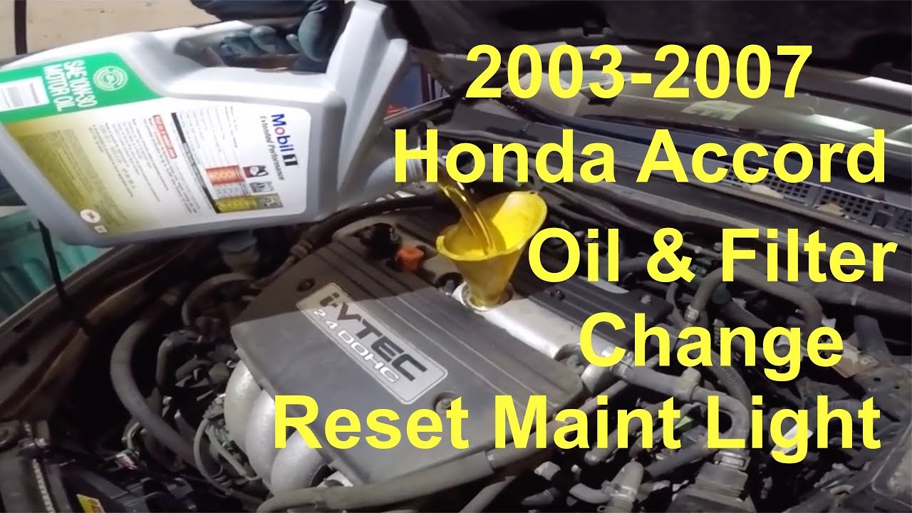How To Reset Oil Light On 2007 Honda Accord