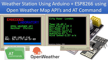 Weather Station based on Arduino and ESP8266 Using Open Weather Map and AT Commands | TFT | ILI9341