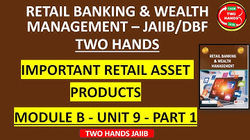 MODULE B UNIT 9  PART 1 I RETAIL BANKING AND WEALTH MANAGEMENT I TWO HANDS JAIIB I DBF I RBWM JAIIB