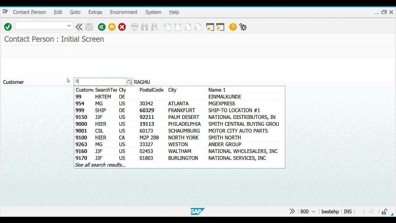 SAP SD contact person creation config and master data