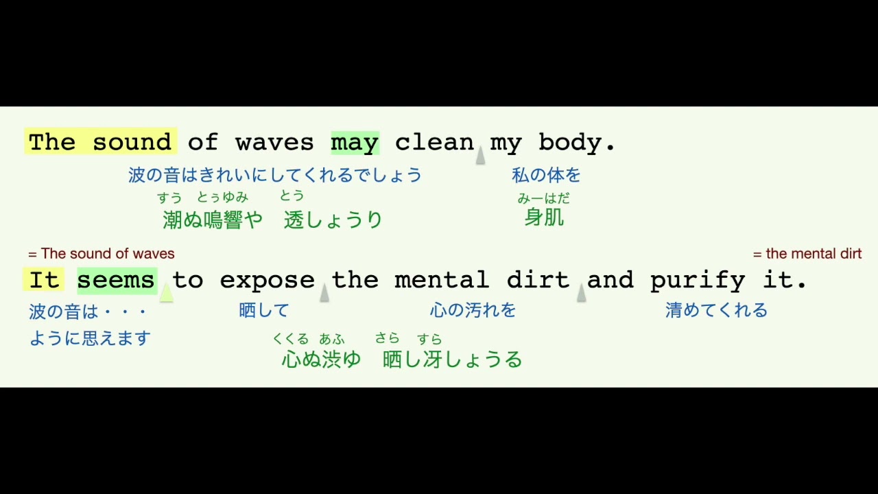 とうばらまの英訳　潮ぬ鳴響や