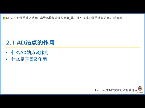 2.2 AD站点的作用_C2S2S2-搭建企业单域多站点AD域环境_企业单域多站点IT实战环境搭建运维系列第二季完全版